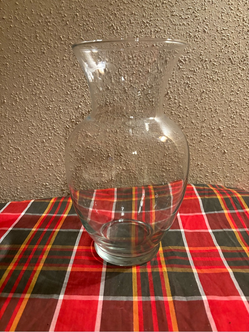 Vintage Clear Glass Decorative Vase - Clear